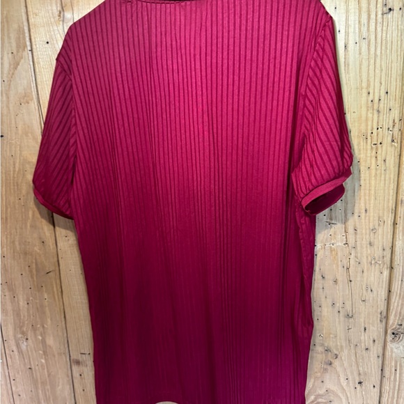 ONZCY Men’s Ribbed Stretch Polo Shirt NWT - Wine Red, Size Large - Picture 6 of 8